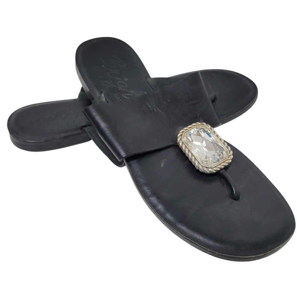 Brighton Allure Women's Leather Sandals Black Size 7.5M